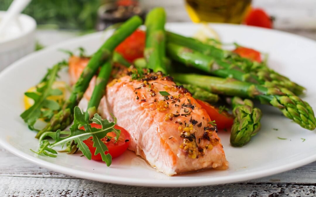 Receta de salmón al horno con verduras